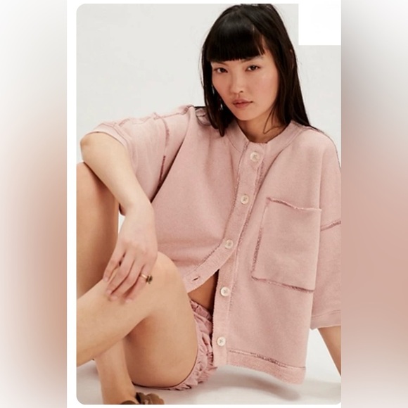 Free People Blush Button-Up Cardigan - Picture 1 of 9